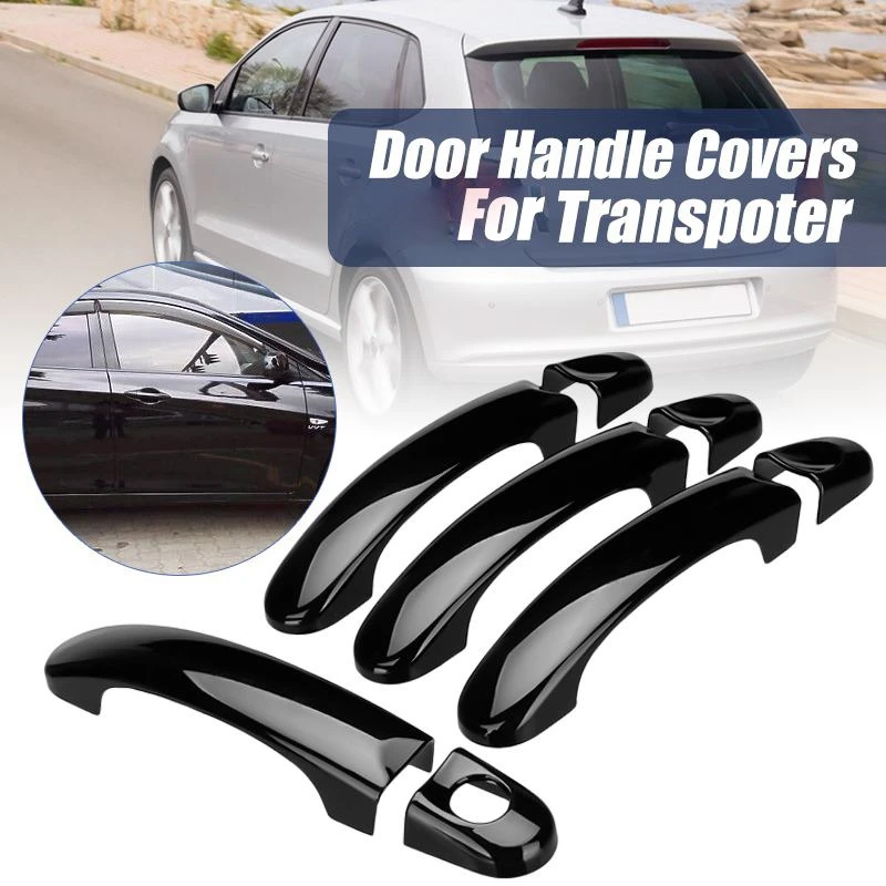 Car Door Handle Cover Trim for Transporter T5 T6 2003-2015 Caddy 2003-2015 Touran 2003-2015, Black