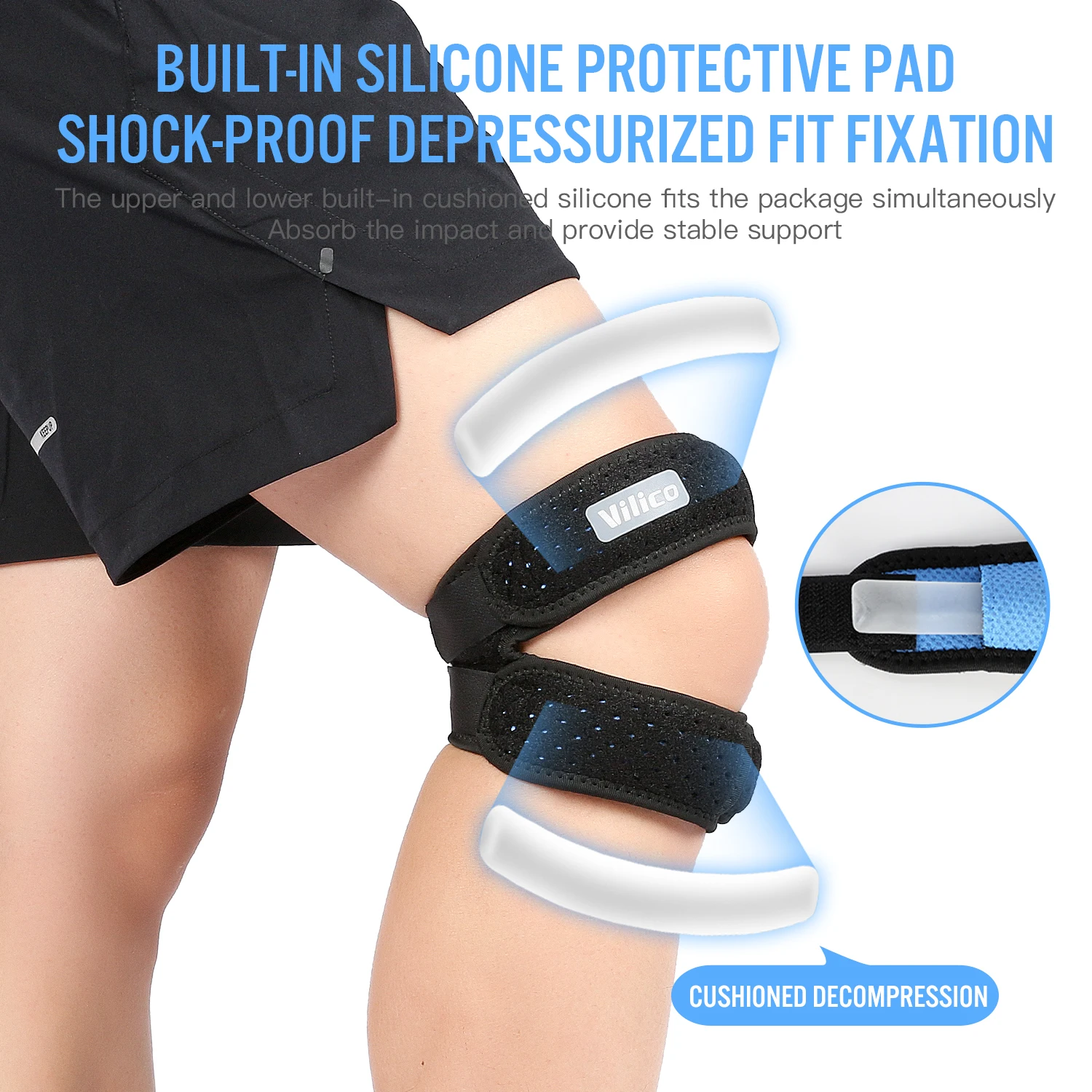 Professional Sports Protection Patellar Strap for Fitness Running Basketball Cycling Adjustable Strap Support for Stable Joints