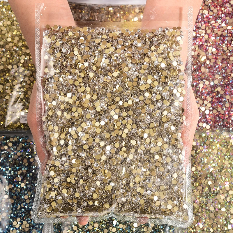 BOBOHOO 2088 Großpackung Glas-Strasssteine, Nicht-Heißfix, Kristall-Flachsteine, 8 Große, 8 Kleine, 16-Schliff, für Nagelkunst und DIY-Bastelarbeiten – Detail 2