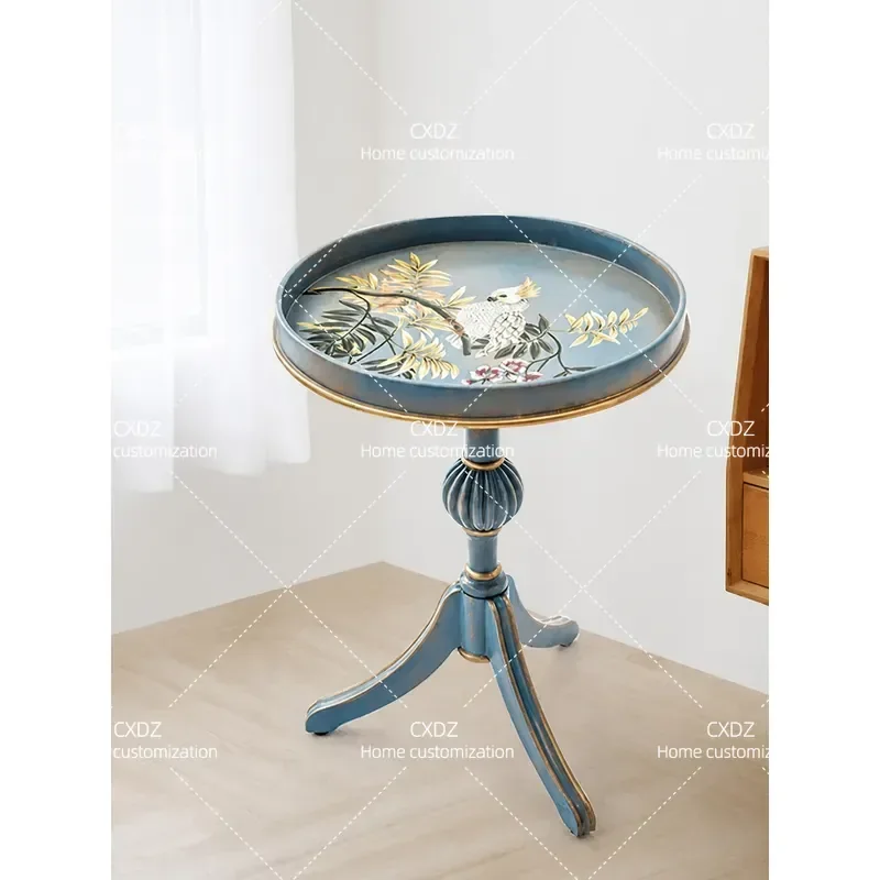 Mini Round Corner Side Table for Living Room Sofa Painted Coffee Table Small Premium Rounded Edge End Table Home Decor
