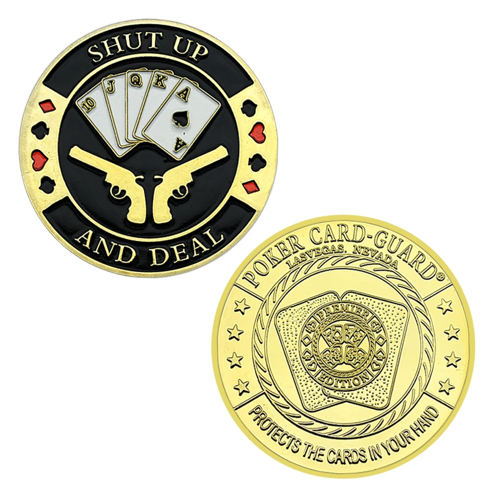 Shut Up and Deal Lucky Poker Coin Card-guard Challenge Coin Commemorative Gifts Home Decoration