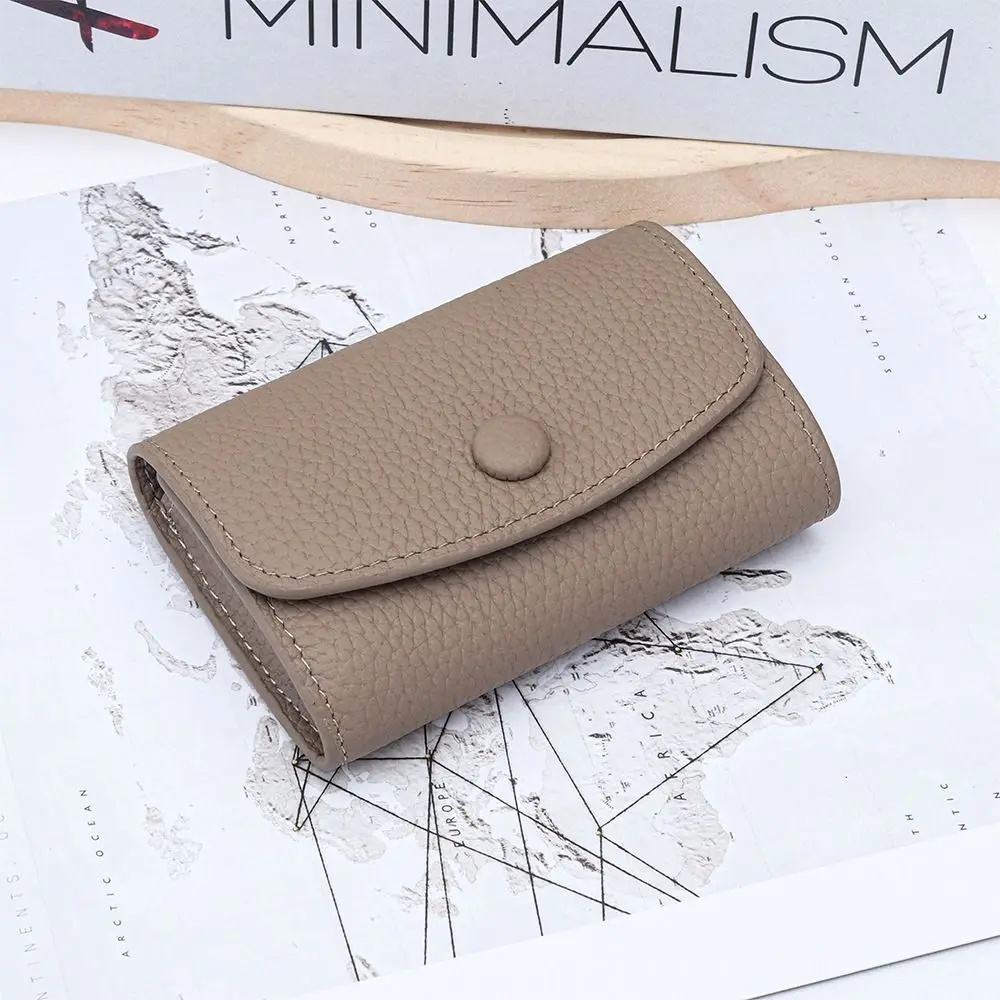 New Short Style Genuine Leather Wallet Compact Size First Layer Cowhide Coin Purse Large Capacity Simple Card Holder Daily Carry