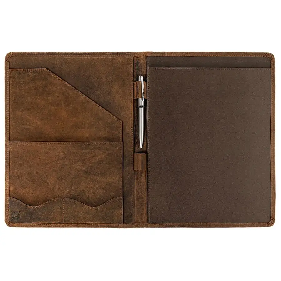

Leather Portfolio Professional Organizer Padfolio Resume Folder with Luxury Pen Leather Binder Portfolio Writing Pad with Busine