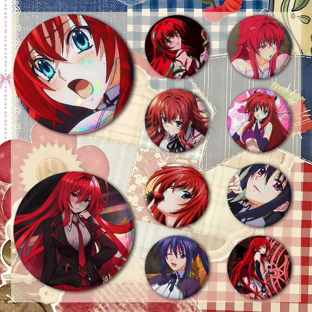 H-High School DxD Badges Fashion New Hip Hop Versatile Round Metal Badge Cartoon Pin Gift Wholesale