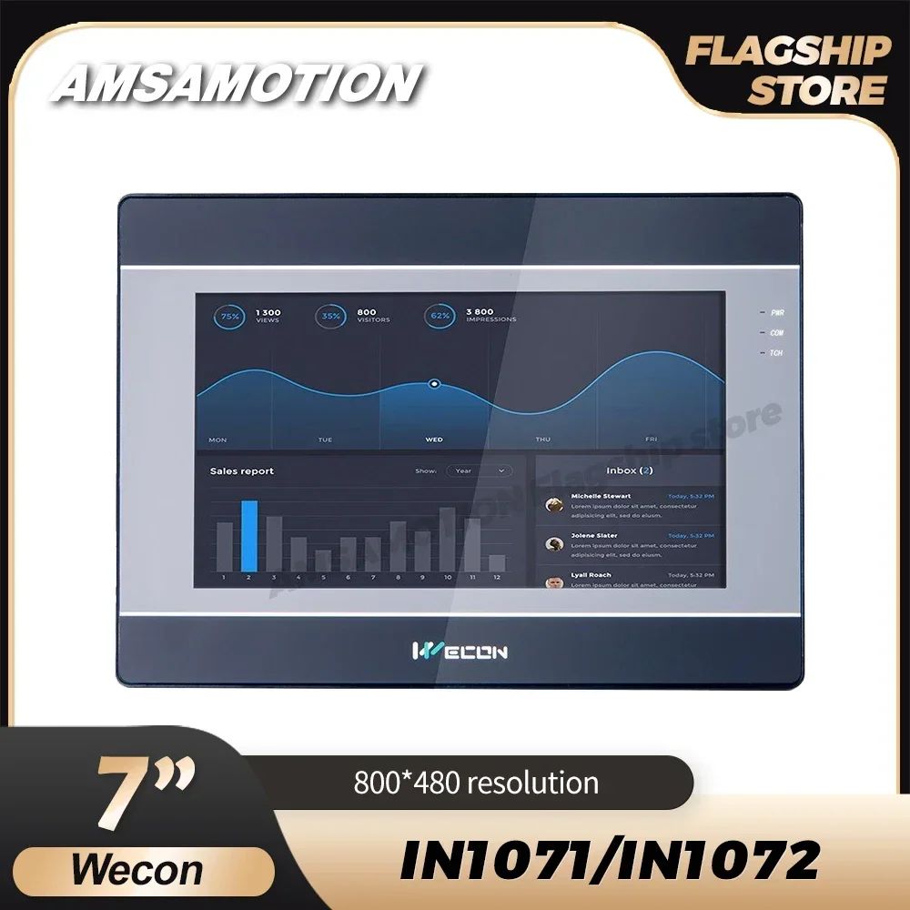 7 inch Wecon HMI IN1071 IN1072 Touch Screen 128Mb Human Machine Interface 800*480 RS232 RS485/422