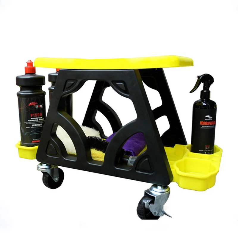 Car Multi-Function Chair Car Detailing Stool Chair with Storage Holder Auto Creeper Stool Chair Auto Wash RepairSupplies