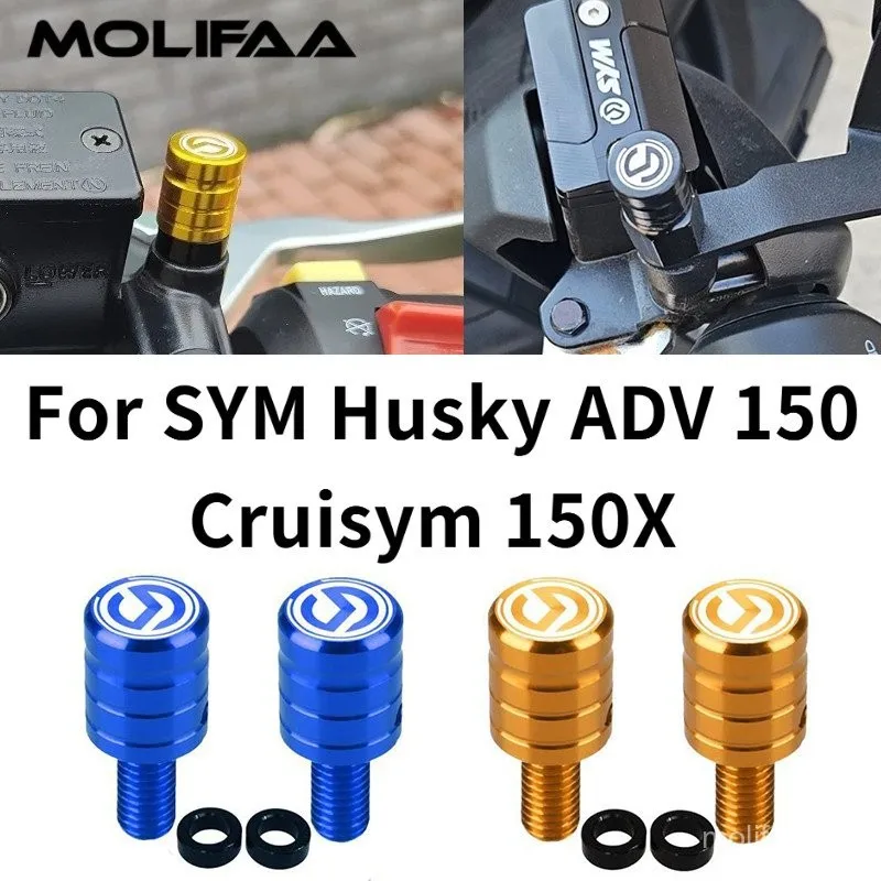 

Алюминиевые зеркала заднего вида с ЧПУ для мотоцикла, крепление с отверстием для SYM Husky ADV 150 Cruisym 150X, декоративные винты, заглушка, аксессуары