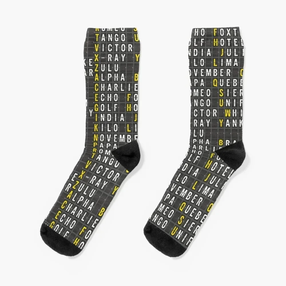 Alpha-Bravo-Charlie Socks valentine gift ideas anti-slip Men's Socks Women's