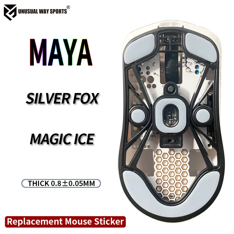 UnusualWaySports Mouse Skates Feet Maya Glides Curve Edge Magic Ice Silver Black Fox Version
