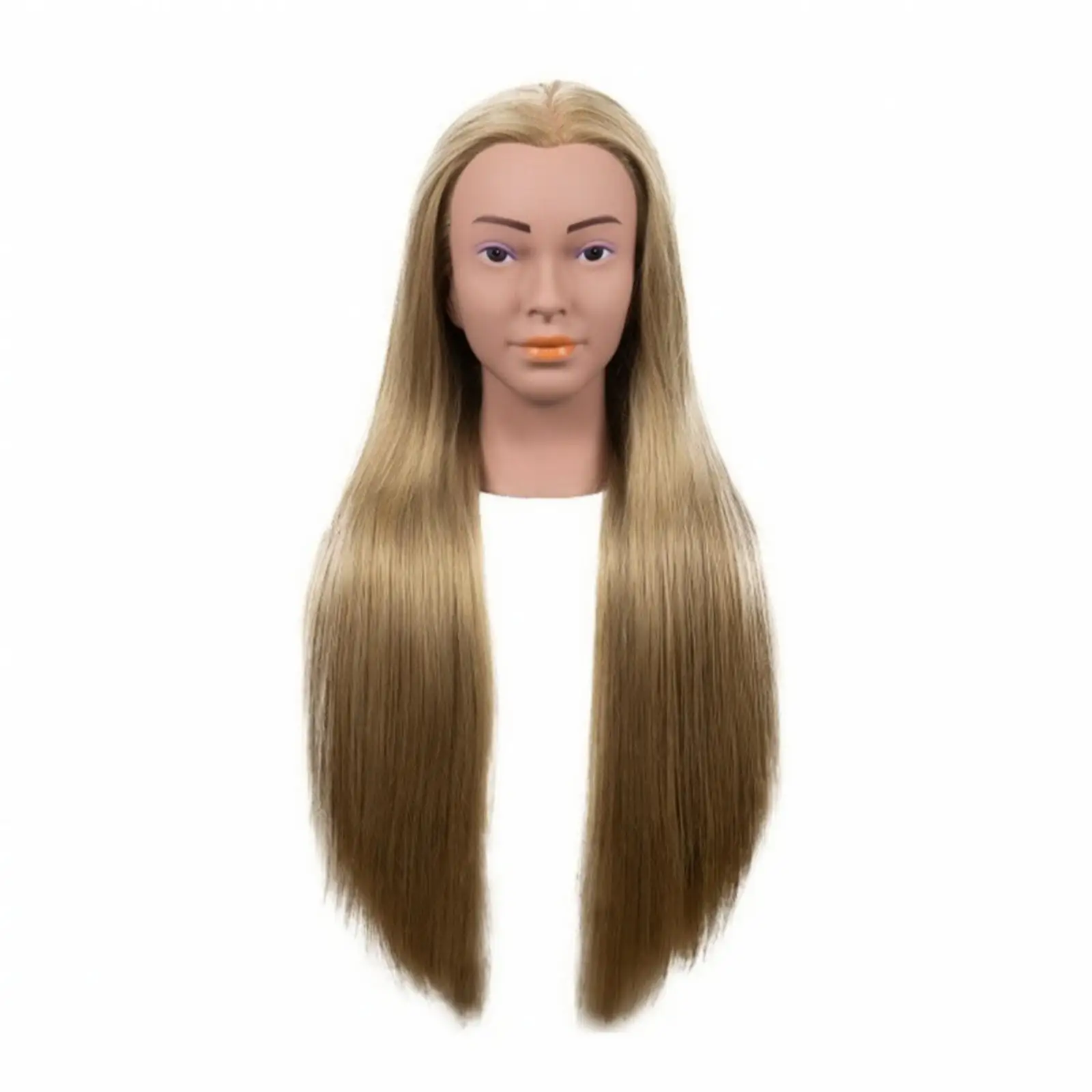 Cosmetology Training Head High-Temperature Resistant Mannequin Practice Head with Long Synthetic Hair for Beginners, Residential