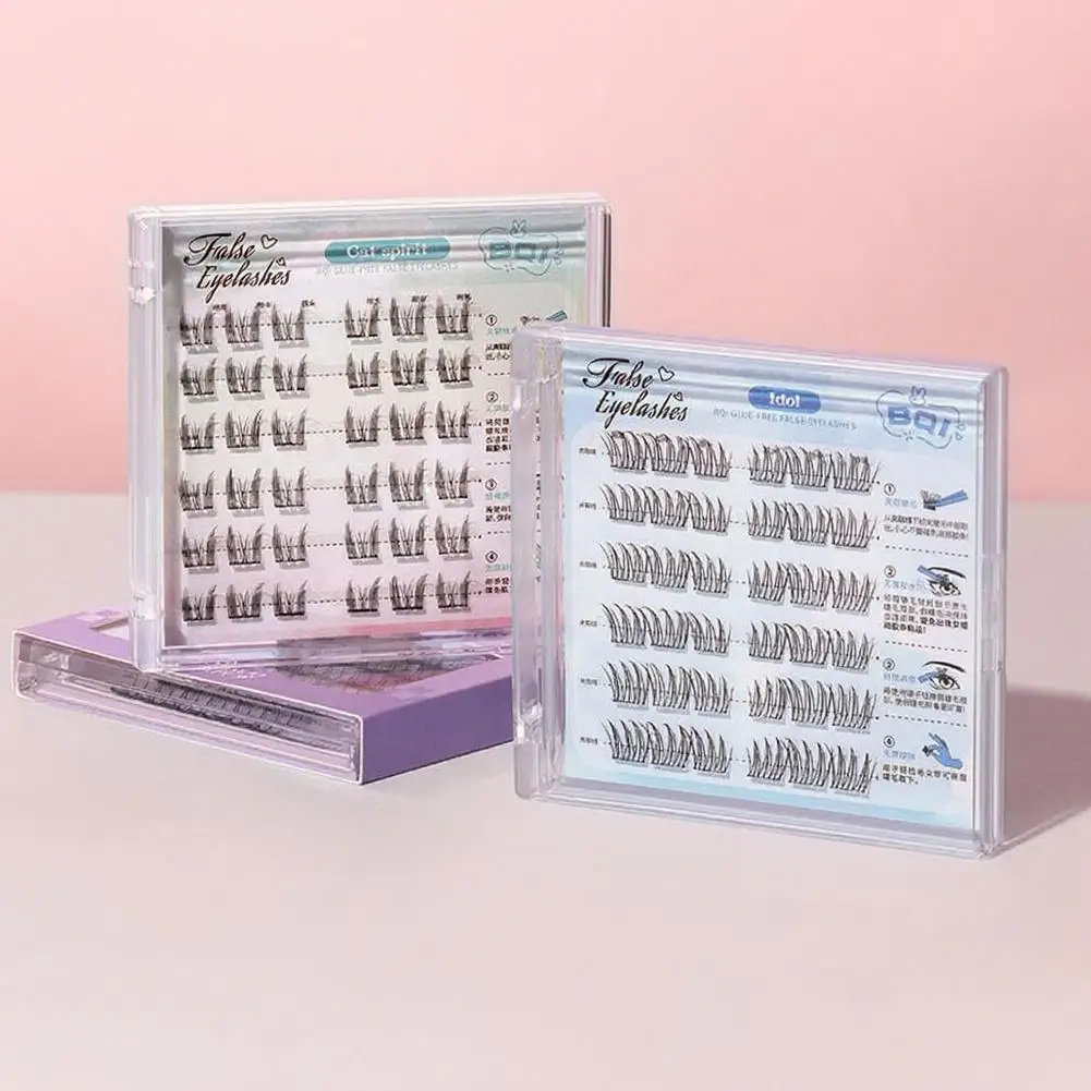 Ciglia autoadesive Ciglia adesive riutilizzabili Ciglia a grappolo precollate Curl Ciglia senza colla