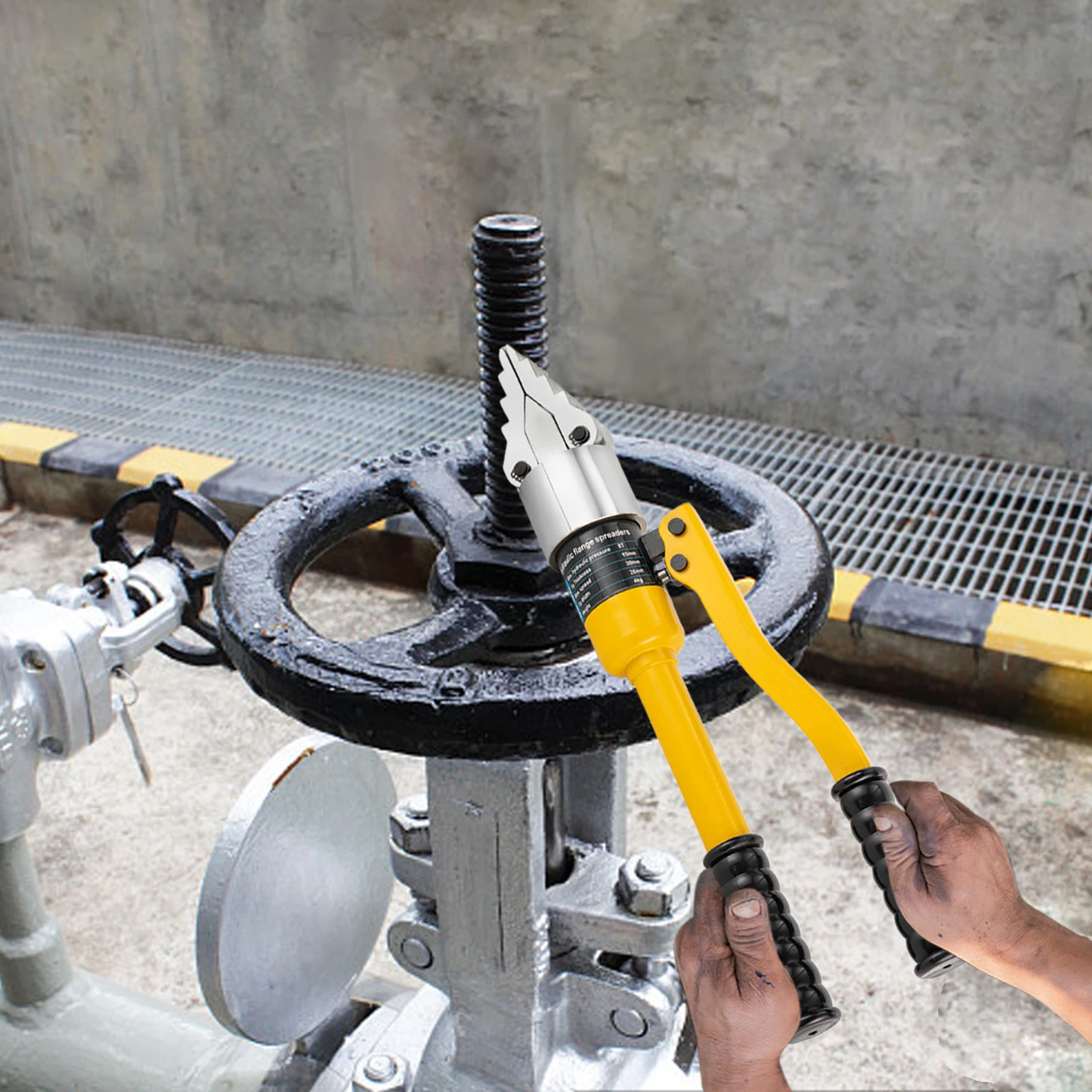 Espalhador hidráulico de flange de liga de aço YQ-30 8T, separador hidráulico integrado manual portátil, amarelo