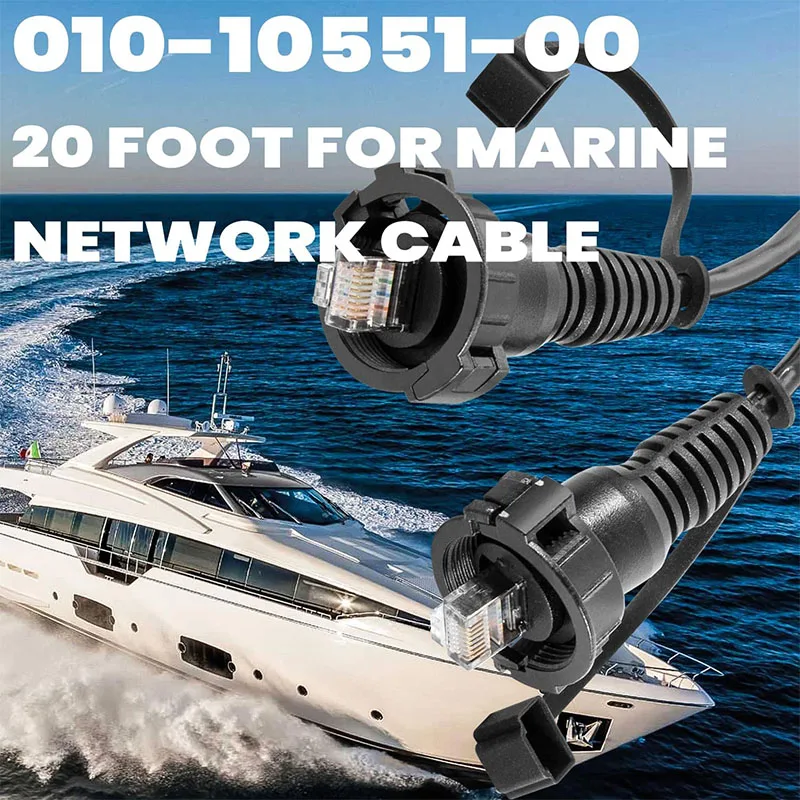 20Foot Marine Network Cable for Garmin GPSMAP,GMR,GSD,ECHOMAP Ultra/Plus/UHD RJ45 Male to Male Ethernet Cable 010-10551-00