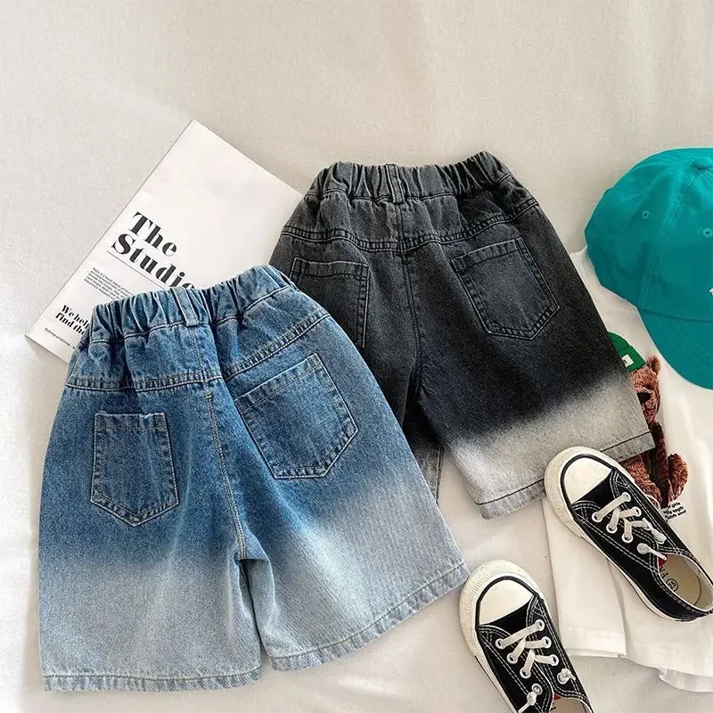 Baby Denim Shorts Boys' Shorts Summer Handsome Boys' Fashion Gradient Shorts Children Pants