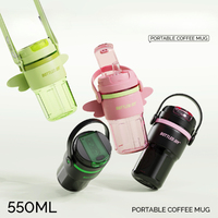 BOTTLED JOY RERE Coffee Cup Bottle Tritan Material 550ML with Handle Small Capacity School Bag Car Cup