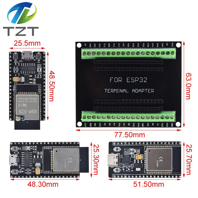 ESP32 Development Board ESP-32S NodeMCU-32S MICRO/TYPE-C Wireless Module WiFi+Bluetooth ESP-WROOM-32 IOT Expansion Board