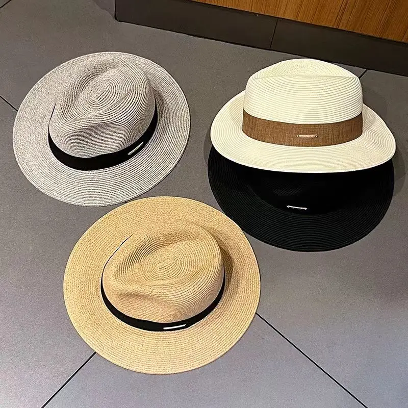 Summer Women Straw Hats Sun Visor Cap Leisure Elegant Panama Hat For Men Gentleman Formal Hat Manattend  Party Quality Hat Gifts