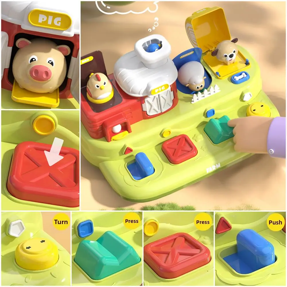 Cute Sound Light Interaction Early Eight Switches Musical Features Early Learning Plastic Cartoon Animal Music Farm