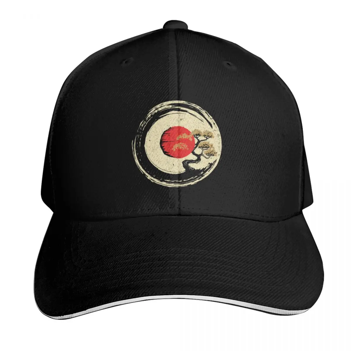 Bonsai Tree In Japanese Zen Buddhist Enso Circle Baseball Cap Men Women Casual Summer Sport Sun Cap