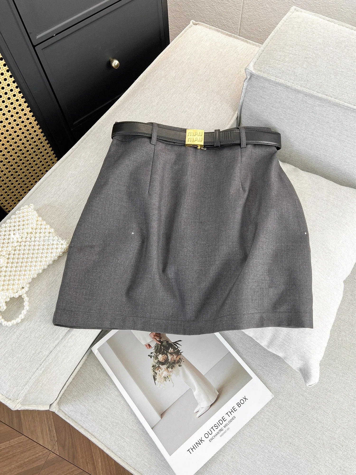 

Slimming A-Line Skirt Faionable Commute Sle High Waist Polyester Blend Casual High Quali Women's f Body Skirt
