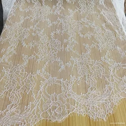 Off White Color Bride Wedding Dress Making DIY Lace NEW Exquisite Laces 1.5M Wide Delicate Chantily Eyelash French Lace Fabric