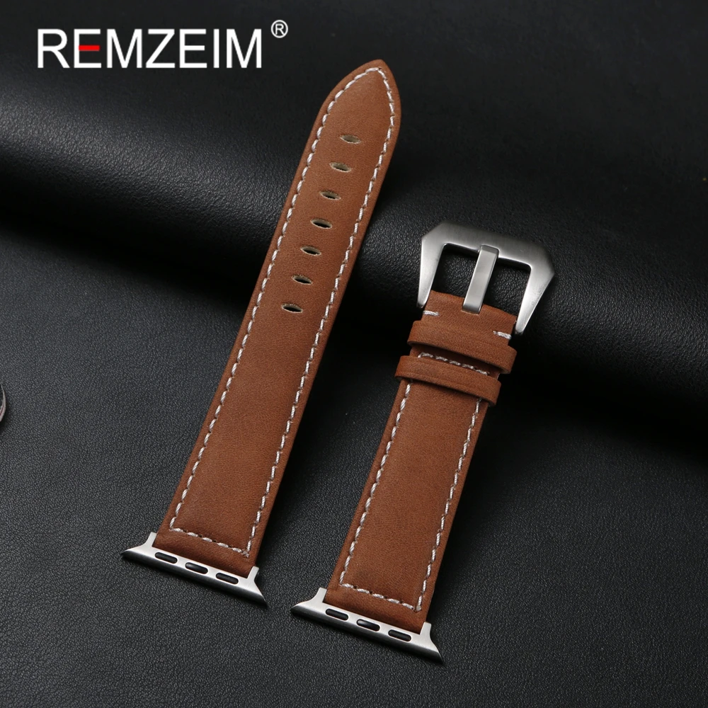 Retro Straps For Apple Watch Series 1-10 SE Ultra Watchbands For Iwatch 38/40/41/42/44/45/46/49mm Leather Watch Bracelet