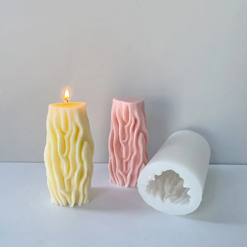 

Irregular Pattern Cylinder Soap Silicone Mold Water Pattern Column Candle Silicone Mold