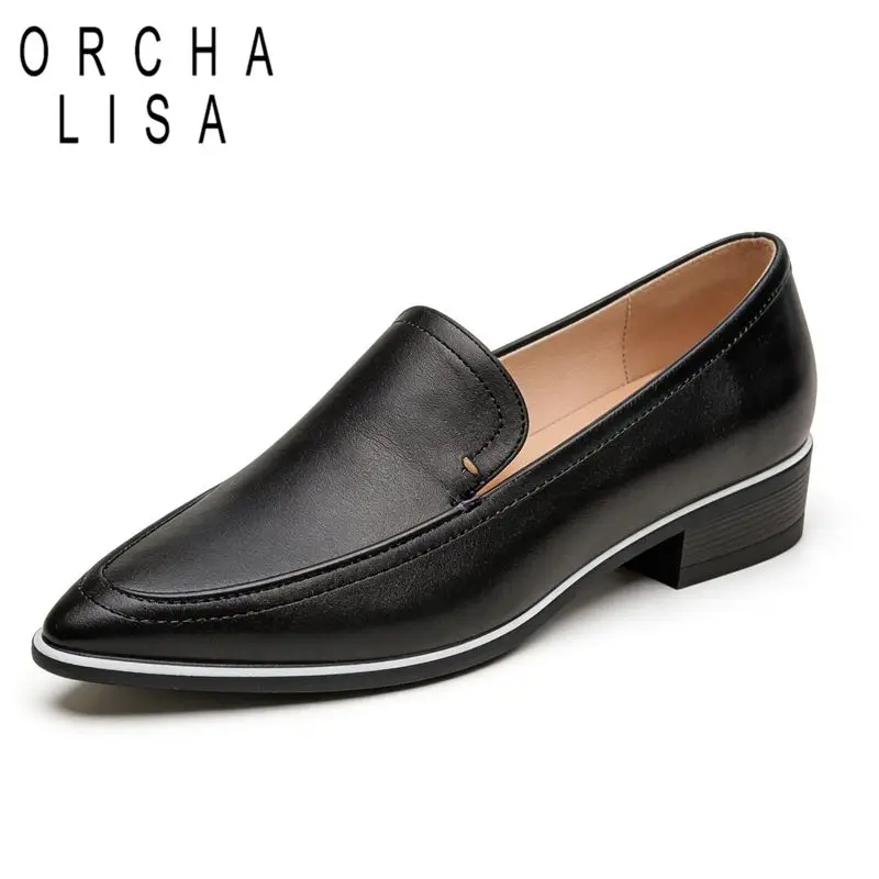 

ORCHA LISA Черные женские туфли-балетки с острым носком, разноцветные, большие размеры 41, 42, 43, повседневная мягкая обувь для офиса и на каждый день