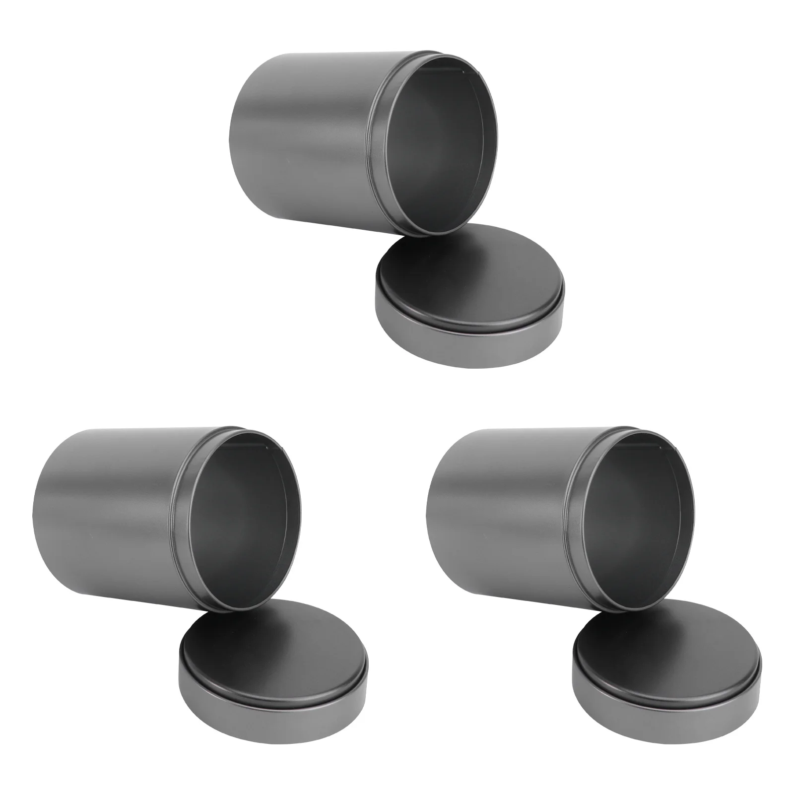 

3Pcs Tinplate Sealed Storage Canister Portable Metal Jar for Tea Coffee Sugar Snacks Home Travel Office Use Compact Size 125