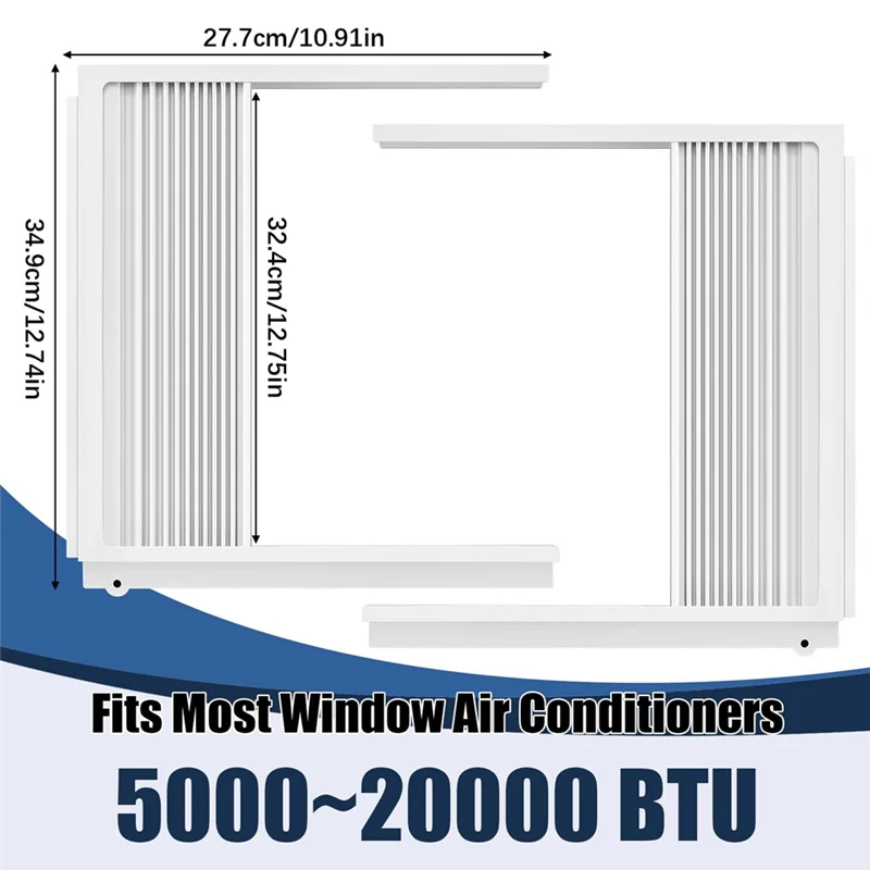 A88E-Complete Window AC Insulation Kit: 2 Sets Side Panels With Frame For 5000-20000 BTU Units