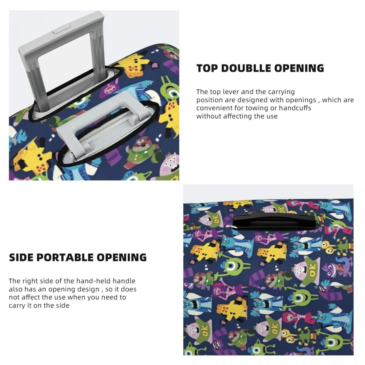 New Monsters University Inc. James P. Sullivan Michael Wozosky غطاء حقيبة كرتوني للطيران والسفر وحقيبة أمتعة ممتعة للحماية #4