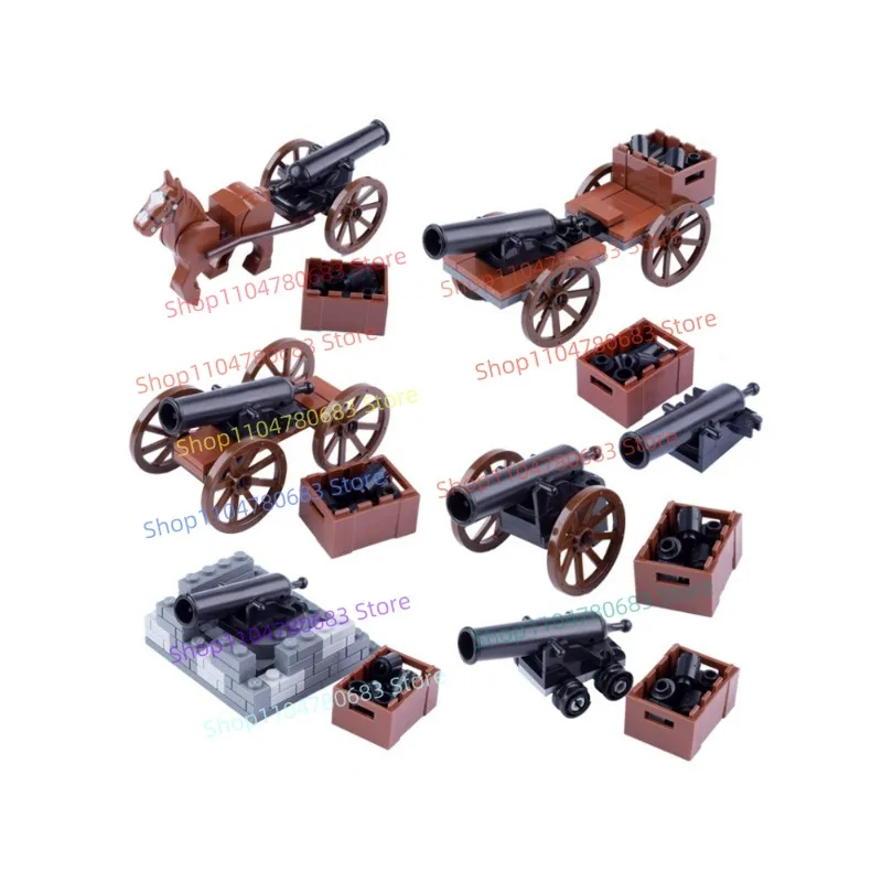 

MOC Building Blocks Mini Vintage Cannon Assembly Model Display Piece Cartoon Anime Accessories Toy Holiday Gift Collectible