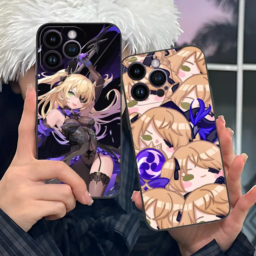

Game GI Fischl Phone Case for iPhone 17 16 15 14 13 12 11 X XR XS 8 7 Air Pro Max Plus Mini Soft TPU Shockproof Cover