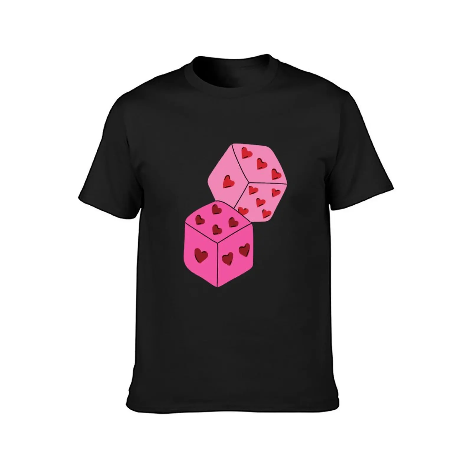 Two dices with hearts . Concept Valentine's day T-Shirt oversizeds Aesthetic clothing oversized t shirt men