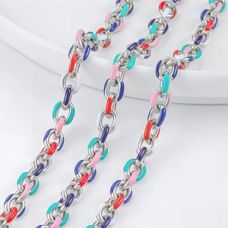 

1Meter 7mm Oval Chamfered Chain Stainless Steel Charm Jewelry Making Supplies DIY Crafts Materials Necklace Bracelet Accessories