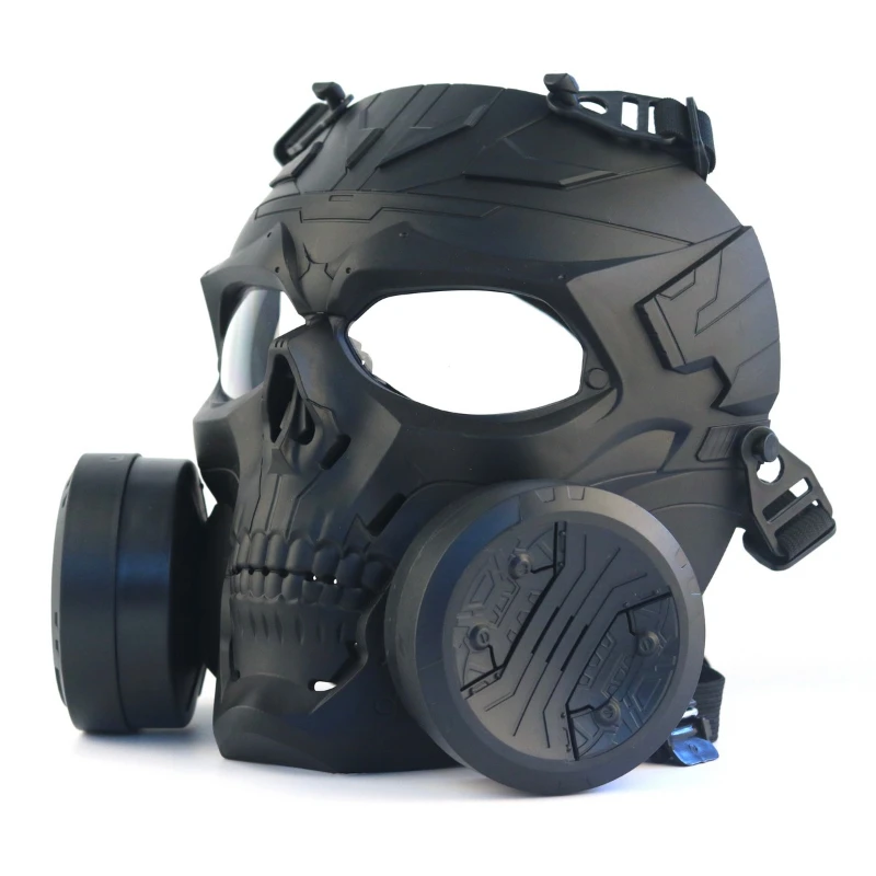 zlangsports Full Face Airsoft Paintball Tactical Skull Mask with Fan CS Halloween Cosplay Masks