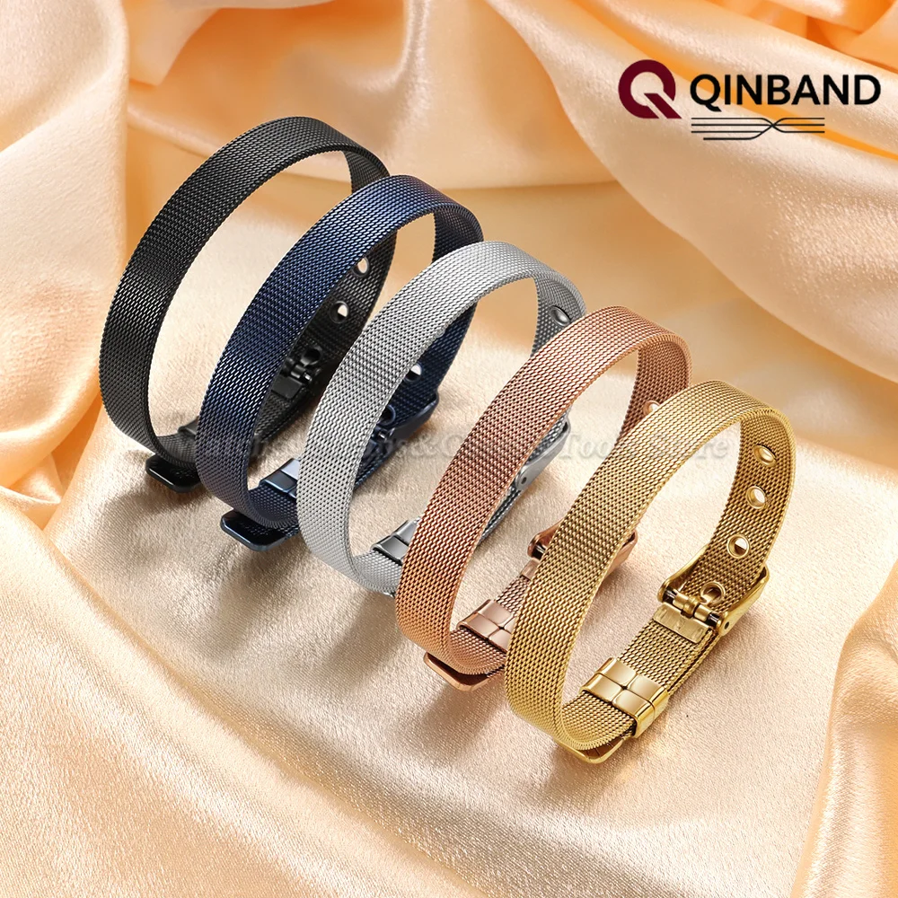 10mm Edelstahl Milanaise Mesh Uhrenarmbänder für Damen für DW für Armani für Smartwatch Ultradünnes Armband Silber Gold Gürtel – Detail 7