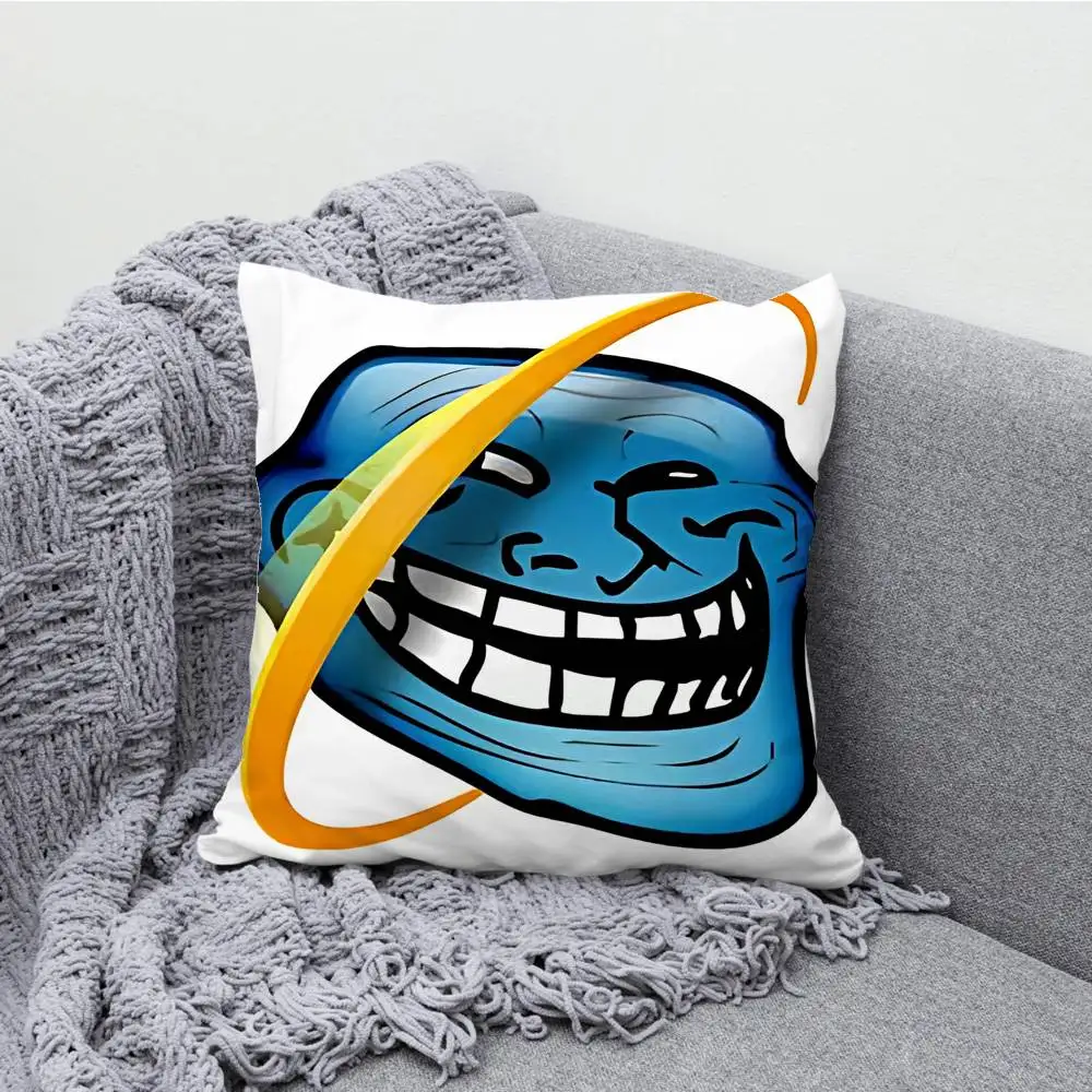 T-Trollface Pillow Case Print Polyester Fiber 40X40 cm Home Sofa Throw Cushion Cover Decoration