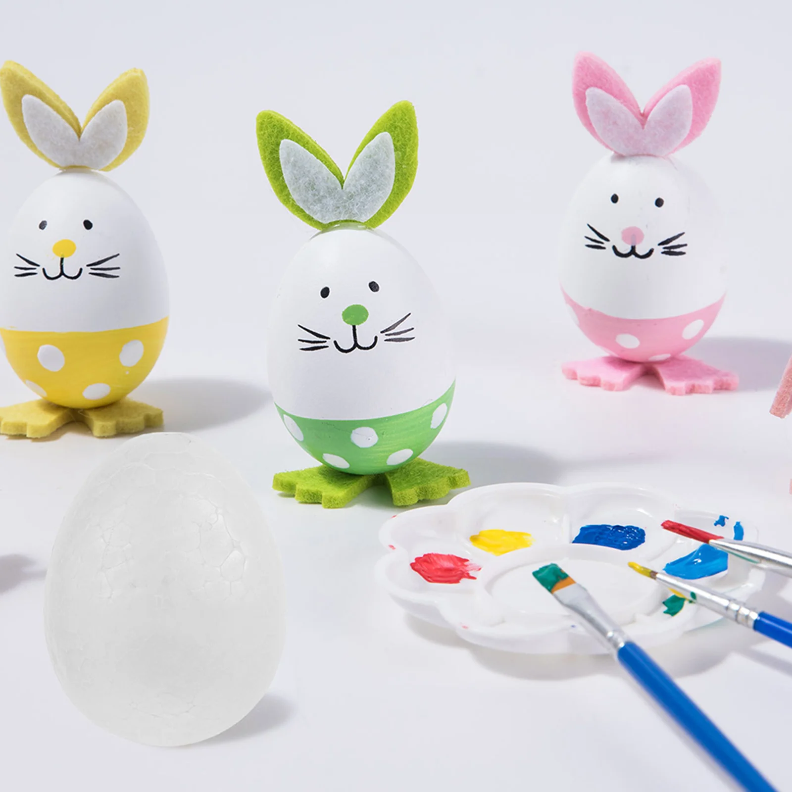 

3Pcs White Faux Eggs Polystyrene Craft Shapes for DIY Easter Decorations Kids Painting Projects Christmas Halloween Classroom