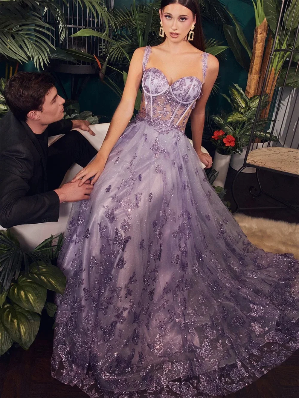 สไตล์Tulle A-Lineชุดราตรี 2024 สปาเก็ตตี้Elegantชุดราตรีง่ายความยาวชุดVestidos De Novia