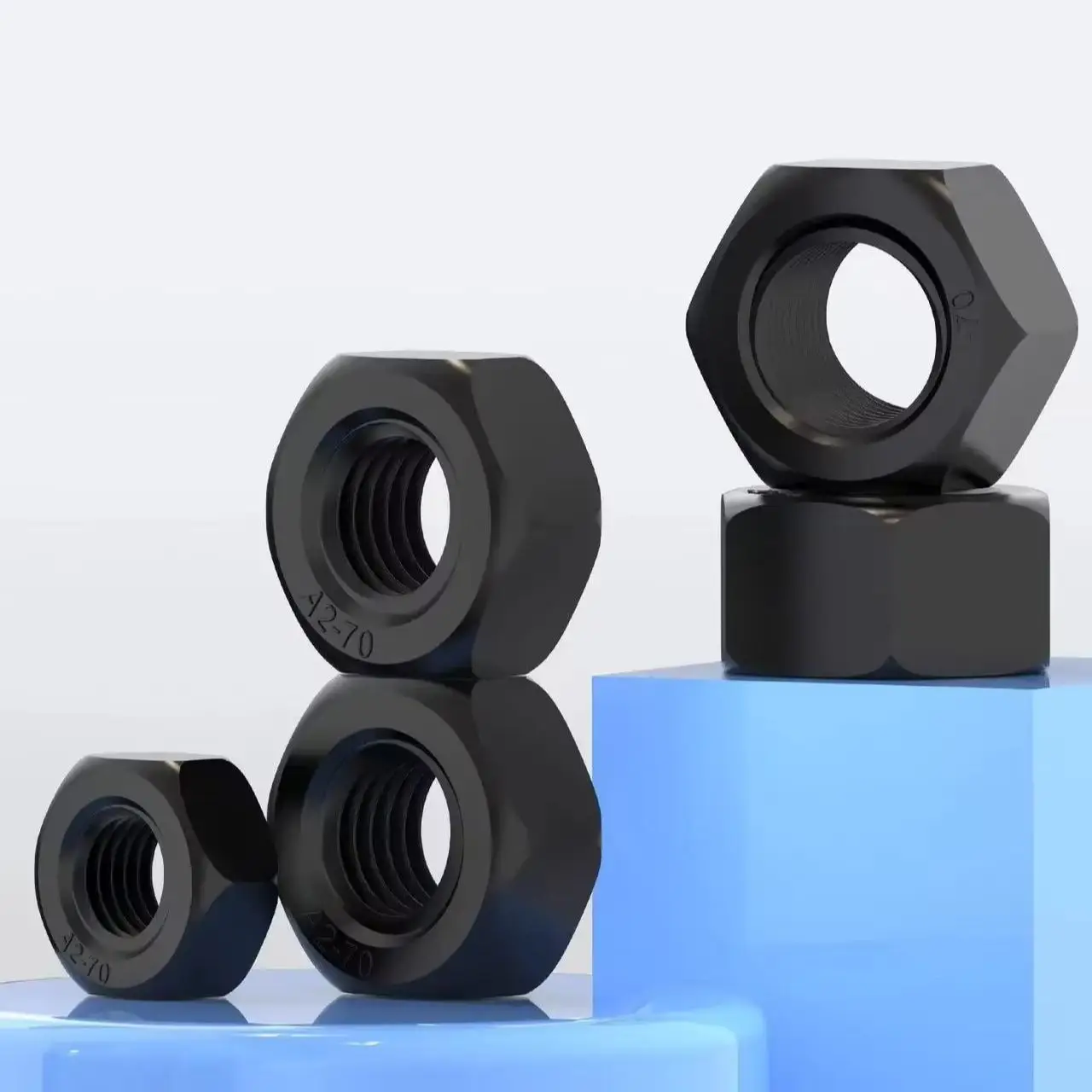 DIN934 Black 304 Stainless Steel Metric Hex Nut M2 M2.5 M3 M4 M5 M6 M8 M10 M12 Hexagonal Nuts Multi-Size Pack