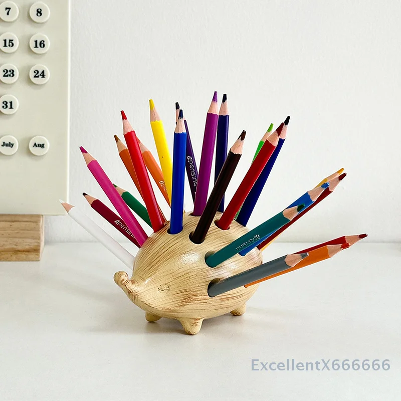 

Cute Creative Hedgehog Pen Holder Pencil Storage Box Student Desktop Office Desktop Ornaments