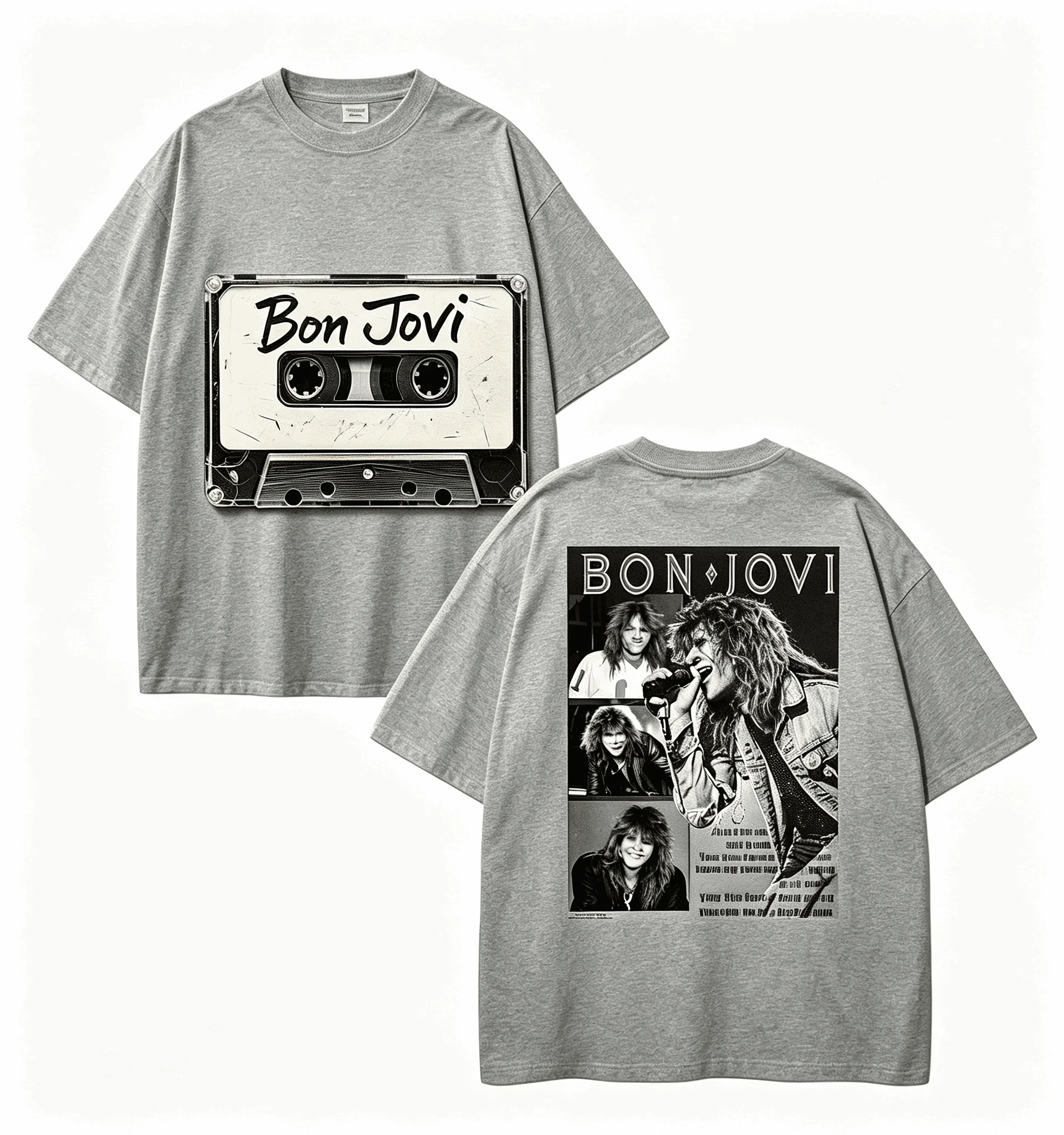 Bon Jovi Summer New Cotton Retro Unisex Casual Fashion T-shirt High Street Oversized Unisex Trendy Cotton Breathable hot product