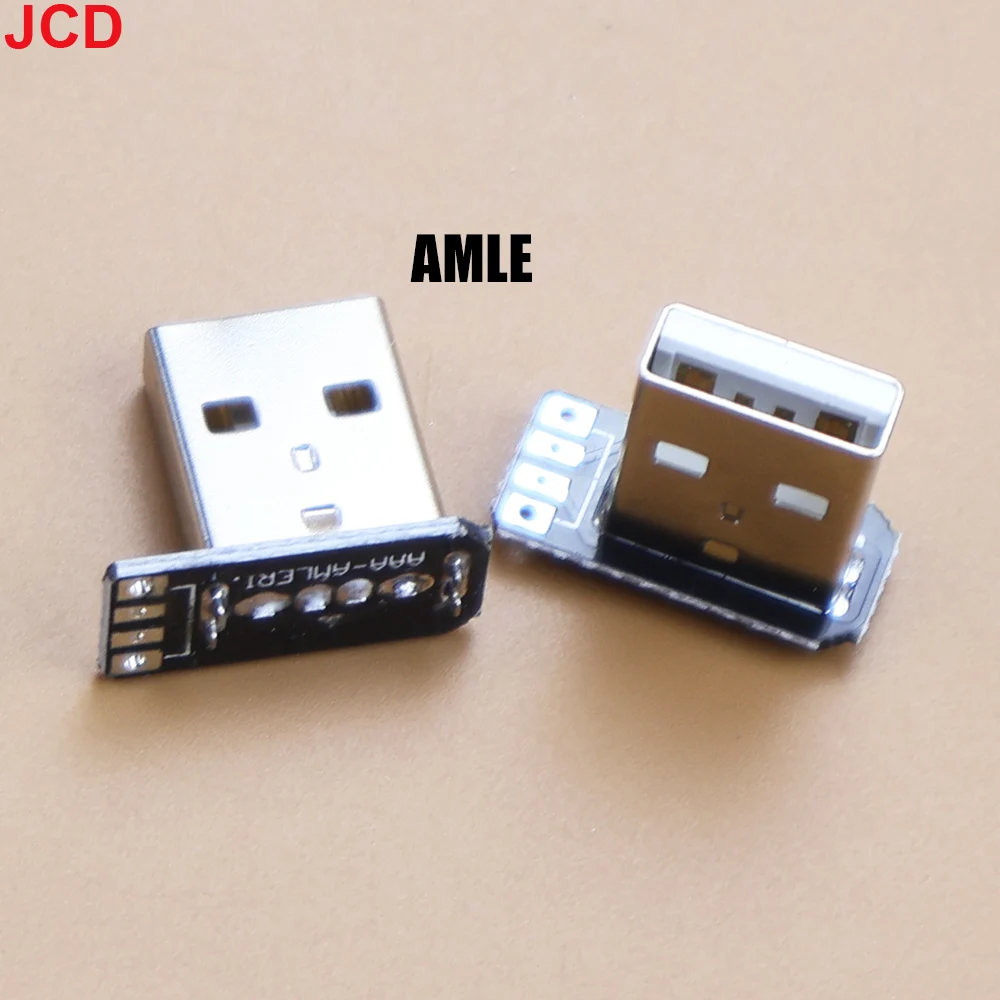 JCD 2pcs USB 2.0 Plug Up, Down, Left, Right L-Shaped Elbow 90 Degrees Android Micro Type-C Mini USB Data Power Supply Connector