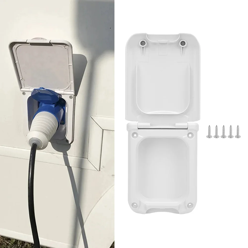 

For Motorhome Mains Inlet Socket Trailer Outlet Box For Camping Vehicles White Blank Power Socket Modification