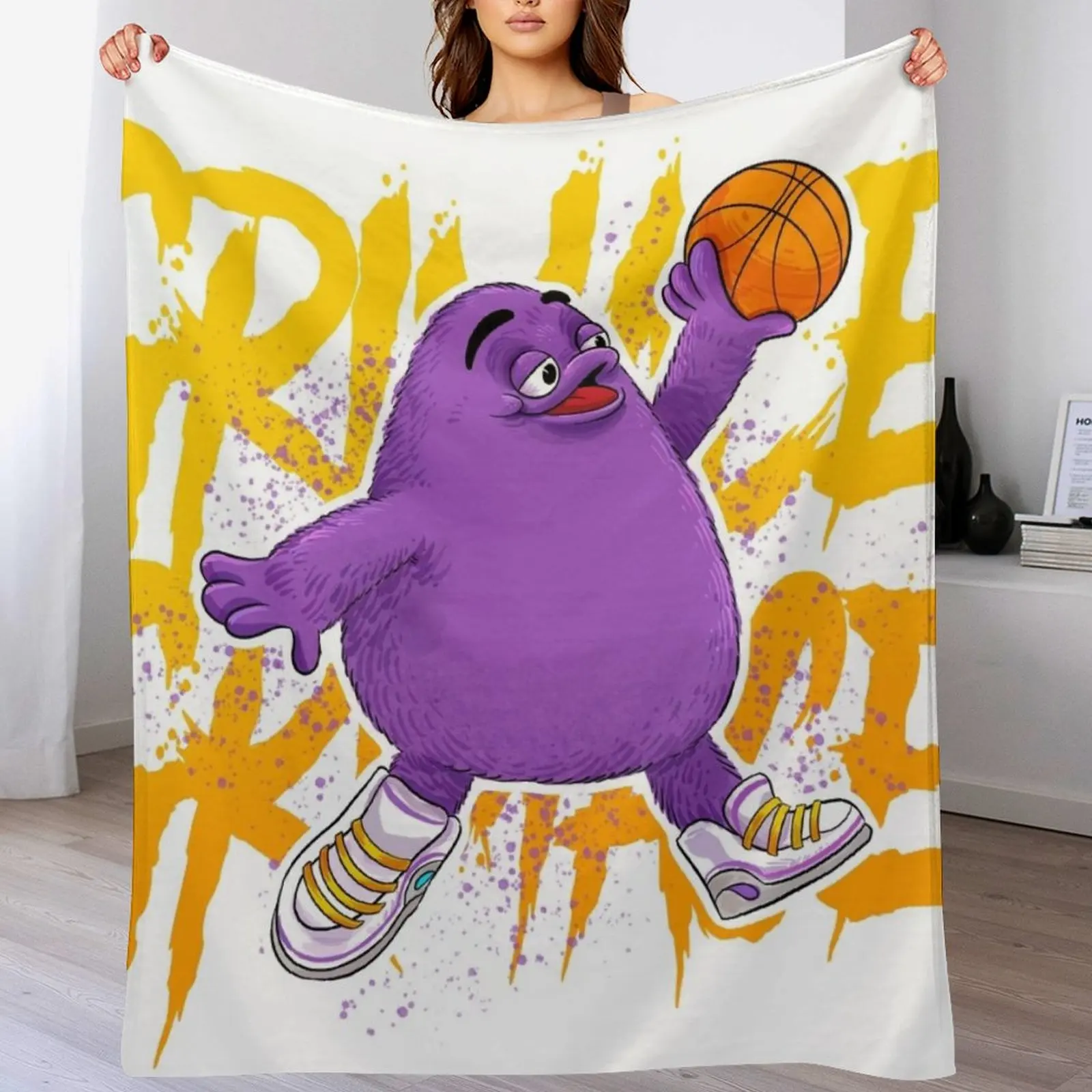 grimace shake Throw Blanket Loose Custom Sleeping Bag Picnic Blankets