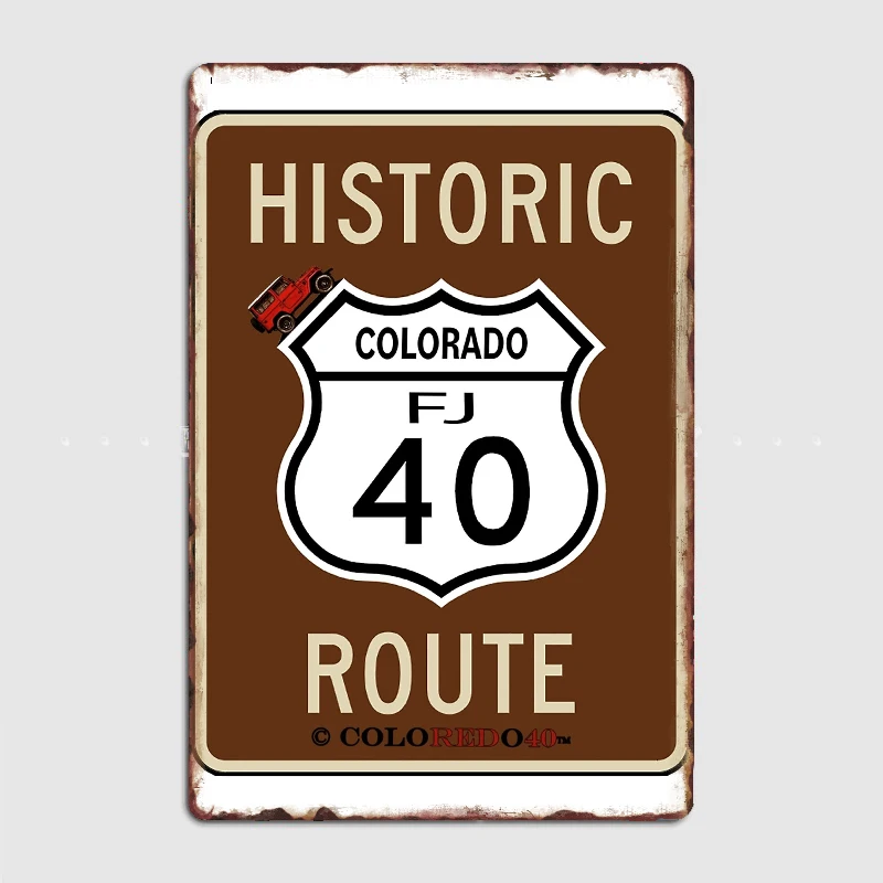 Fj Cruiser, полуцветный Bw Исторический маршрут, металлический налет, винтажное вечерние шение для вечеринки, паба, гаража, жестяной плакат, декор для комнаты