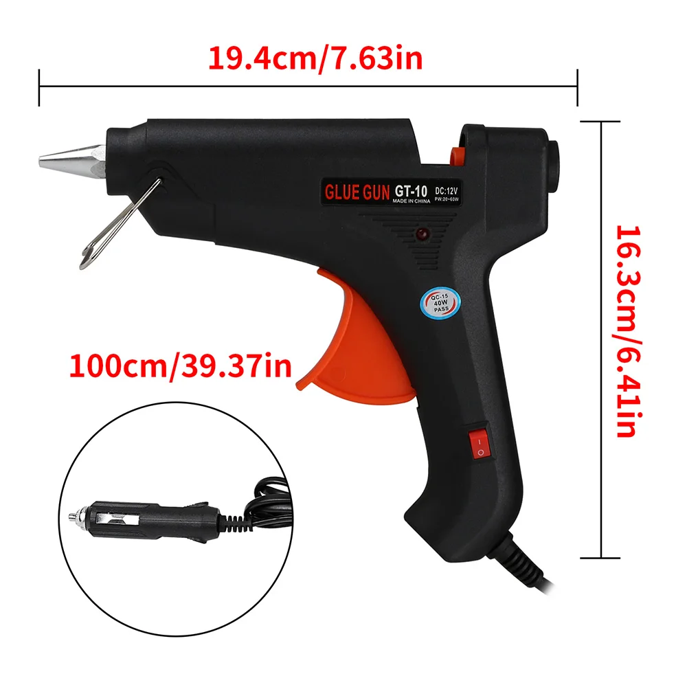 Super PDR 12V Car charger 40W Professional Hot Melt Glue Gun Graft Repair Heat Gun Pneumatic dent repair Tools Hot Glue Gun