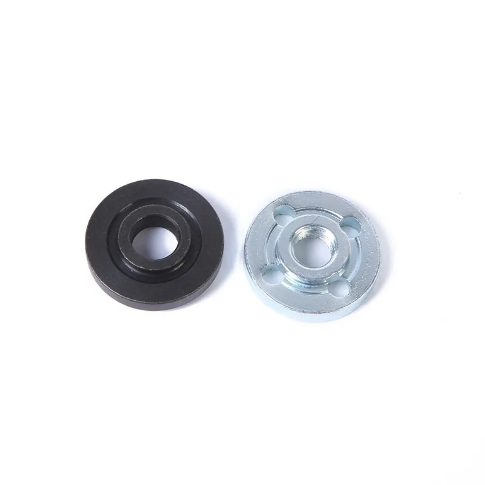 2 Pair Premium Steel Angle Grinder Flange Plated Surface Threadless Design Inner Outer Flanges Threaded Design Metal Lock Nut