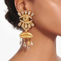 Baroque Style Vintage Metal Eyes Design Dangle Earrings For Women Jewelry New Arrival Fashion Exaggerated Lady Ears' Accessories